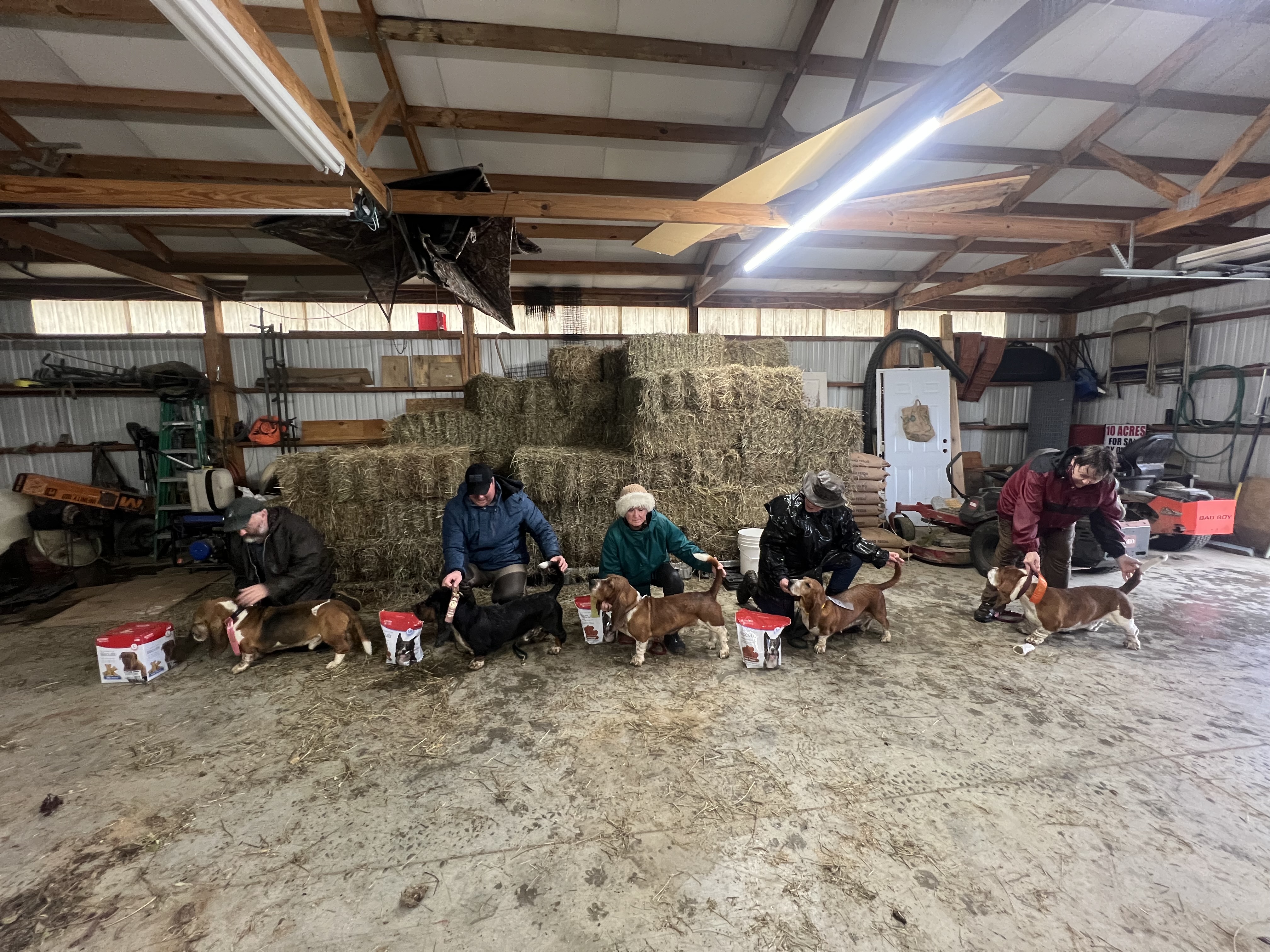 Champion Class in a pole barn in Kentucky on a rainy day