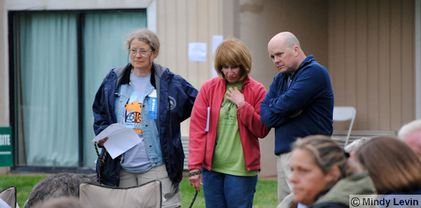 The dedicated, hard-working Testing Team takes a break to watch some of the judging.